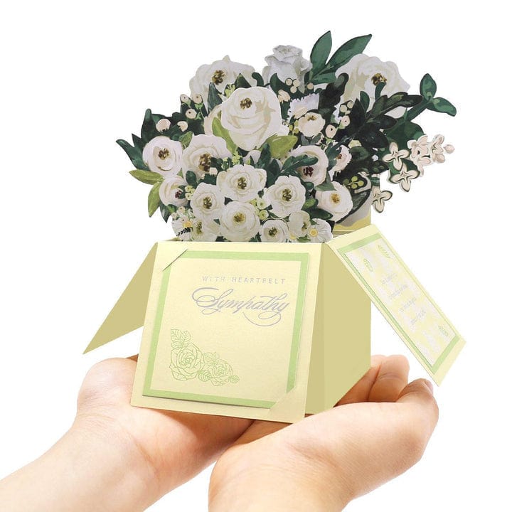White Sympathy Pop up Card Flower Card for Mother’s Day