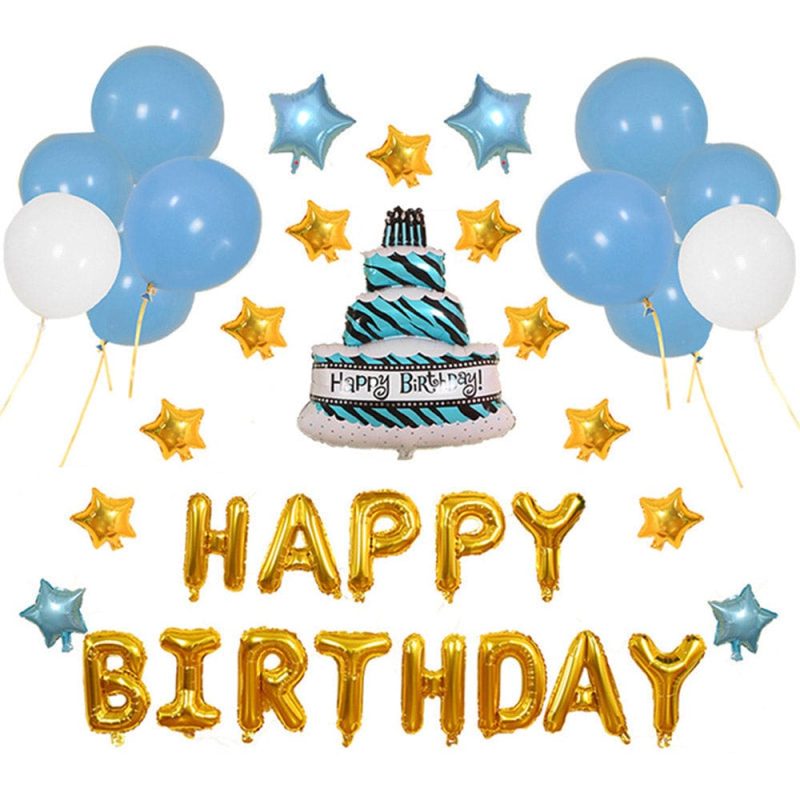 Happy Birthday Cake Balloons Set for Kids Birthday Party Decorations
