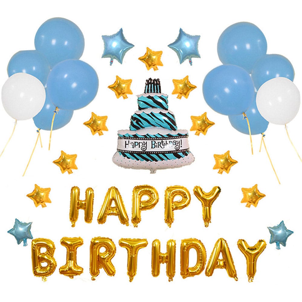 Happy Birthday Cake Balloons Set for Kids Birthday Party Decorations