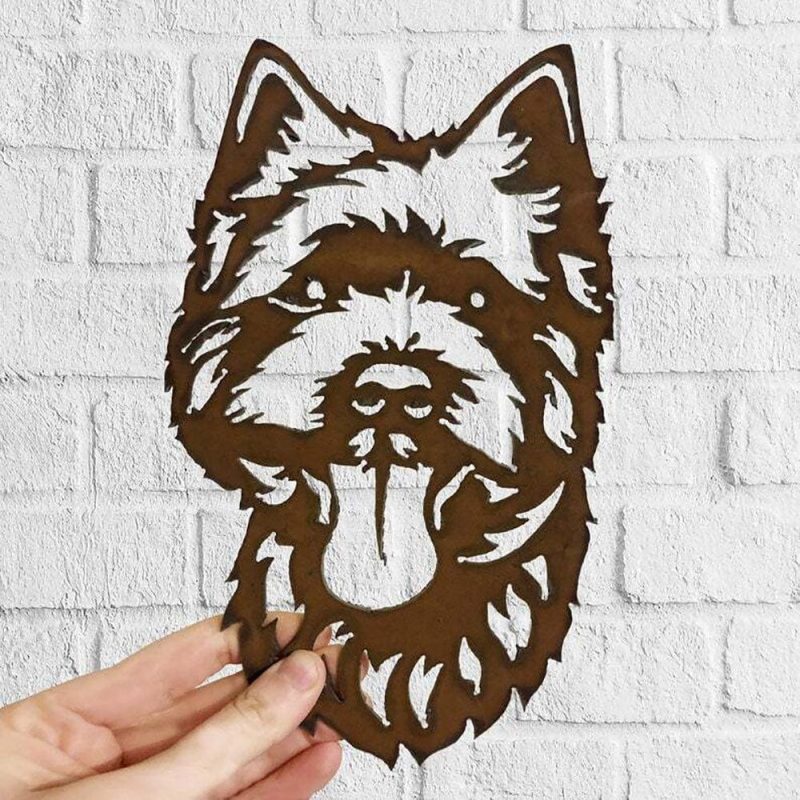 Dog Metal Wall Art Hanging Home Decor Puppy Pet West Highland Terrier