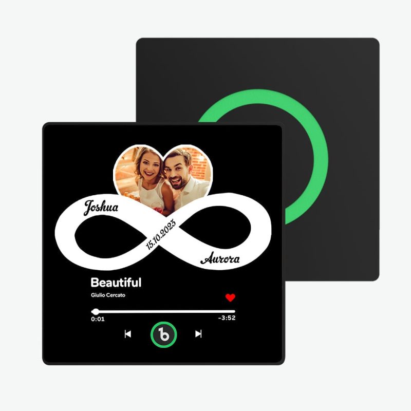 Custom Music and Photo Fridge Magnet with Text Infinite Love Fridge Magnet Gift for Couple