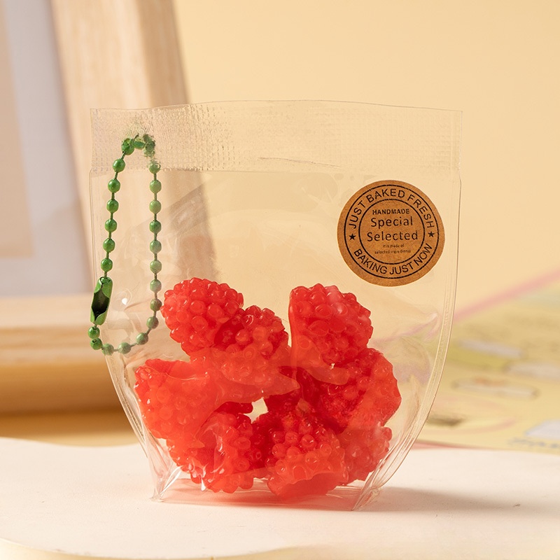 Raspberry Taba Squishy Toy Handmade Cute Keychain Stress Relief Toys Gifts for Friends
