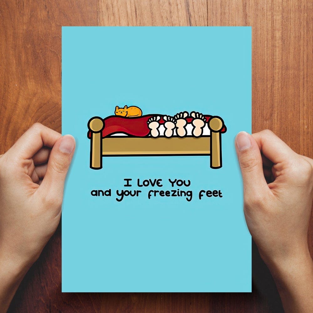 I Love You and Your Freezing Feet Valentine's Day Greeting Card For Couple - Image 2