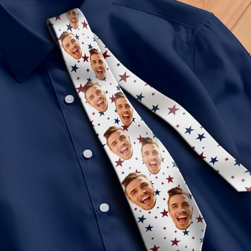 Father’s Day Ties Independence Day Gift Custom Necktie July 4th Gifts