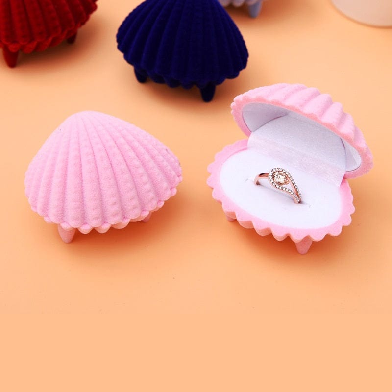 Ring Box Shell Shaped Cute Cartoon Ring Jewelry Box Gift for Her
