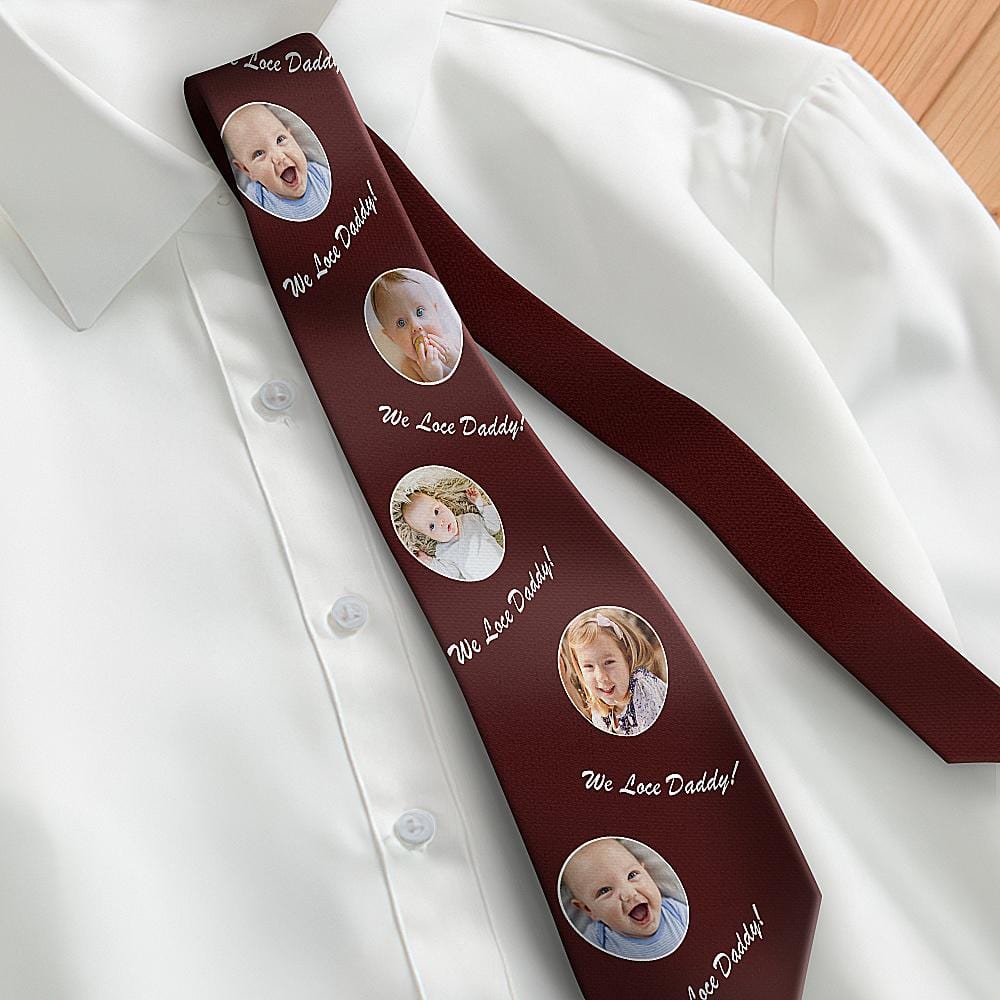 Father's Day Ties Men's Ties Custom Tie Gift For Dad - Wine Red