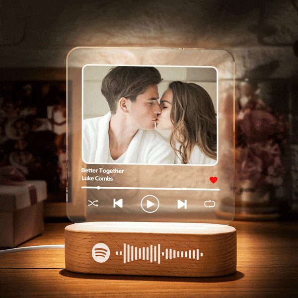 Glass Song Plaque Custom Spotify Plaque Acrylic Music Plaque Night Light Personalized Gift