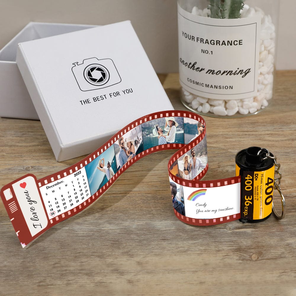 Custom Photo Camera Roll Keychain Personalized Colorful Calendar Film Keychain Gifts for Lover - Image 2