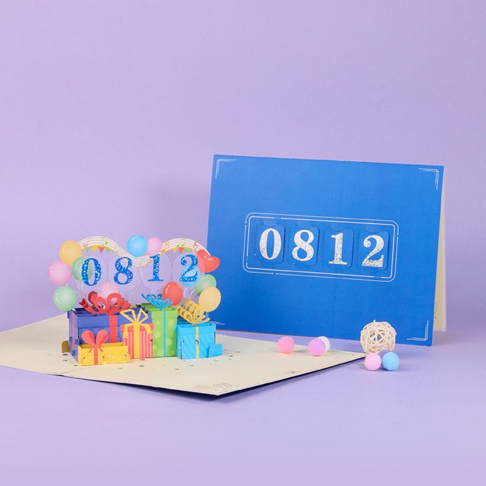 DIY Number Gift Box 3D Pop Up Greeting Card Birthday Gift Commemorative Gift - Image 3