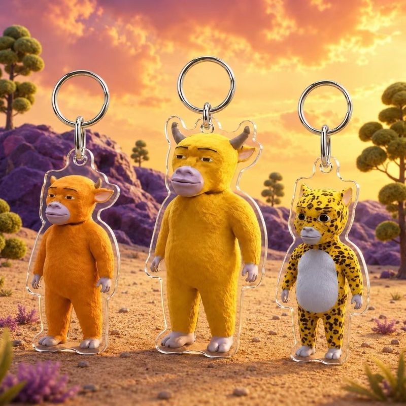 Fun Animal Acrylic Keychain – Cute Bag Charm & Creative Gift