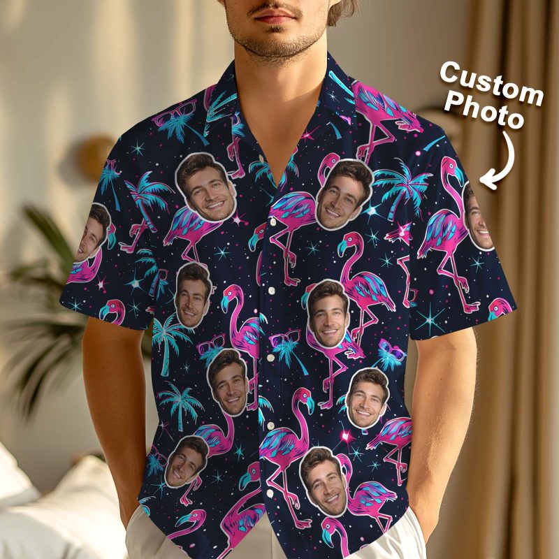 Custom Face Hawaiian Shirt Personalized Summer Shirt for Him Unique Birthday & Dad Gift