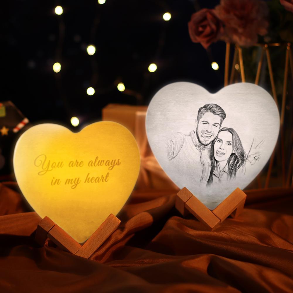 Anniversary Photo Gift Heart-shaped Moon Lamp Personalized Valentines Day Gifts - Image 2