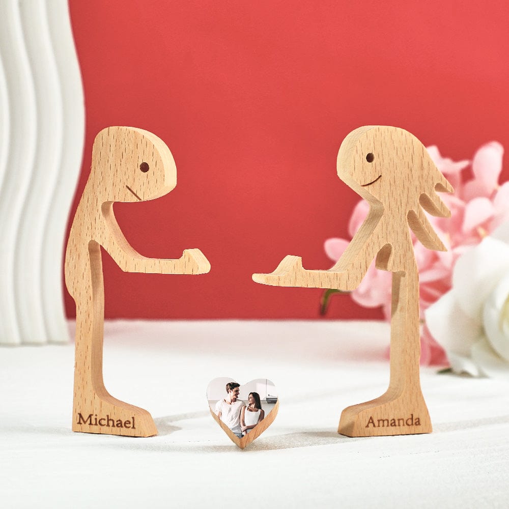 Personalized Wooden Standing Couple and Love Heart Puzzle Custom Valentine's Day Gifts - Image 2