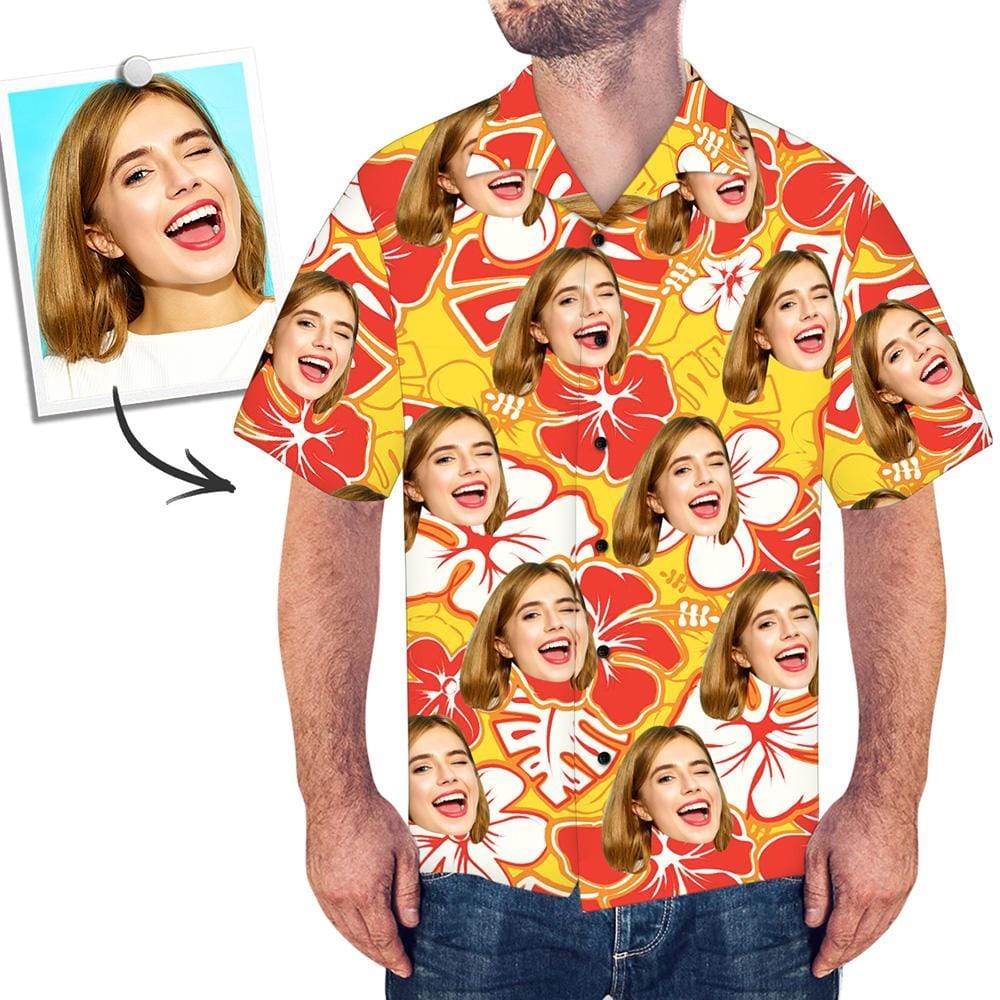 Face Hawaiian Shirt - Yellow Color