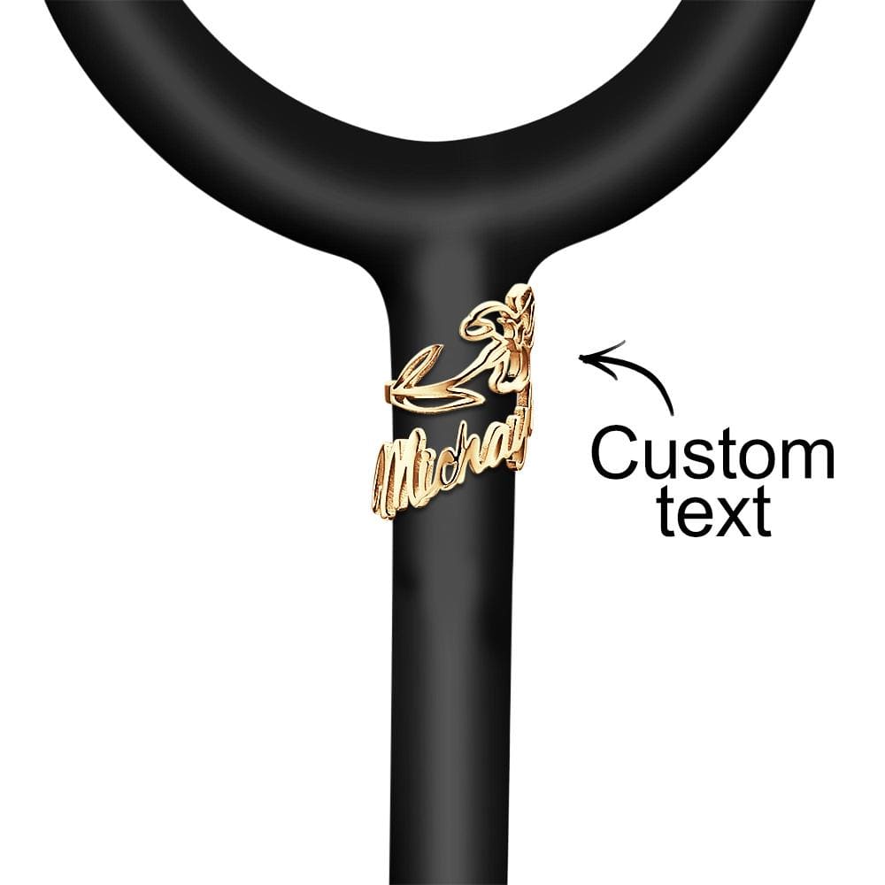 Custom Birthflower and Text Stethoscope ID Tag Personalized Stethoscope Charm Gift for Nurses RN Doctor