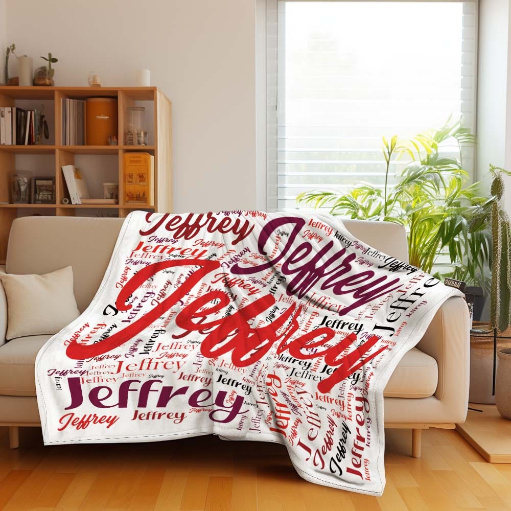 Custom Name Family Blanket Personalized Word Cloud Art Design Blanket Gift for Family - Image 3