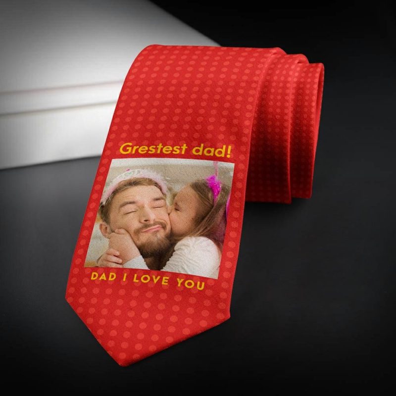 Father’s Day Ties Personalized Necktie Fathers Day Gifts – Red