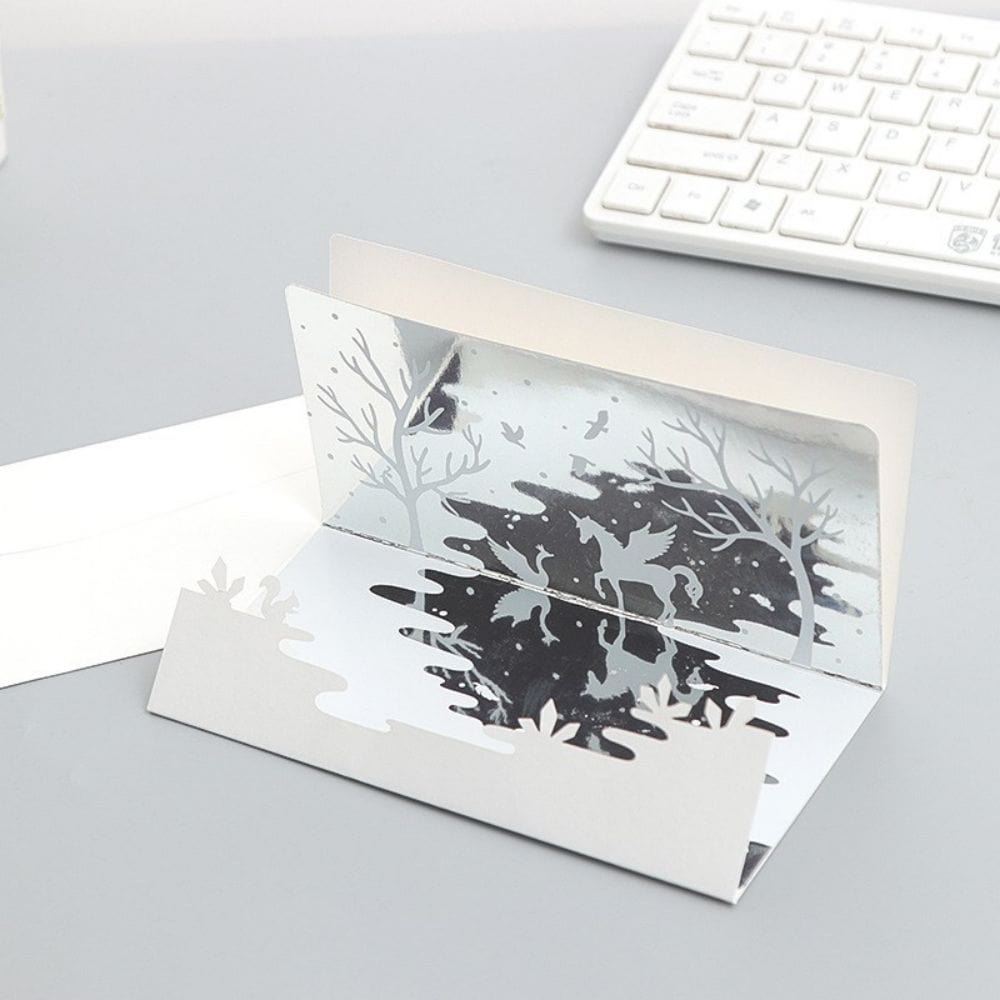 3D Creative Valentine's Day Pop Up Card Mirror Inverted Image Pop Up Greeting Card - Image 2