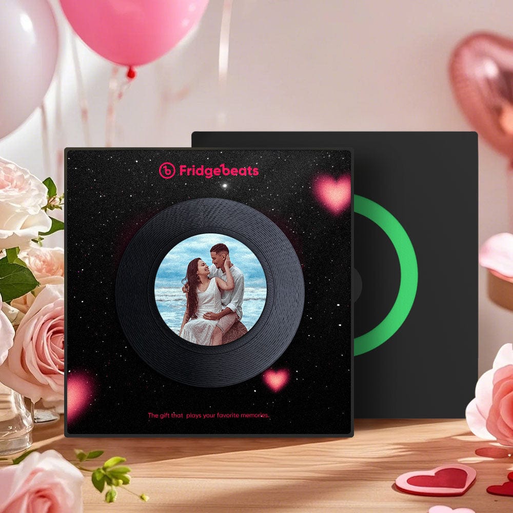 Custom Music & Photo Fridge Magnet Can Customize 1-6 Vinyl and Songs