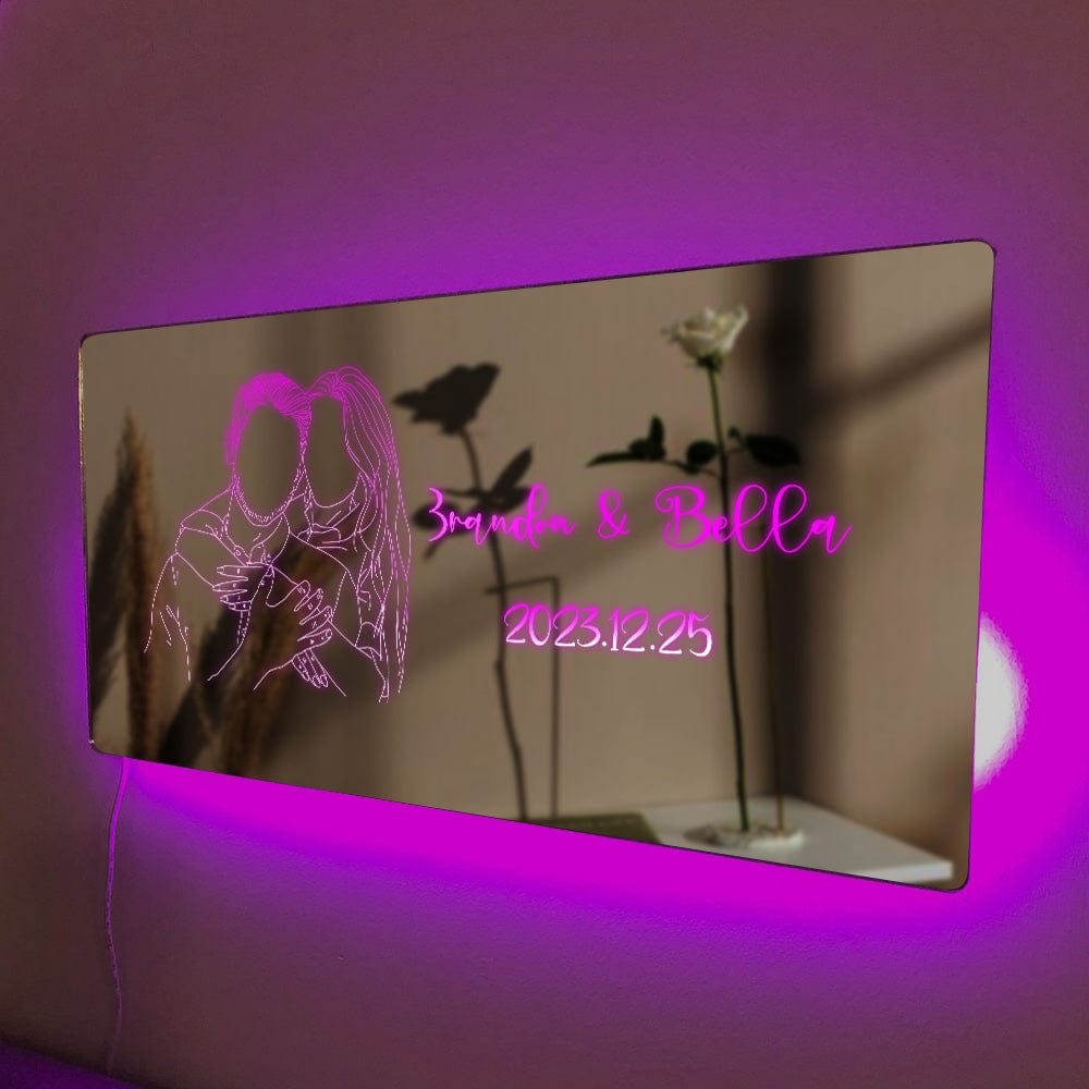 Custom Photo Mirror Name Mirror Personalize Light up Family Photo Mirror Neon Sign Bedroom Sign Home Decor - Image 3