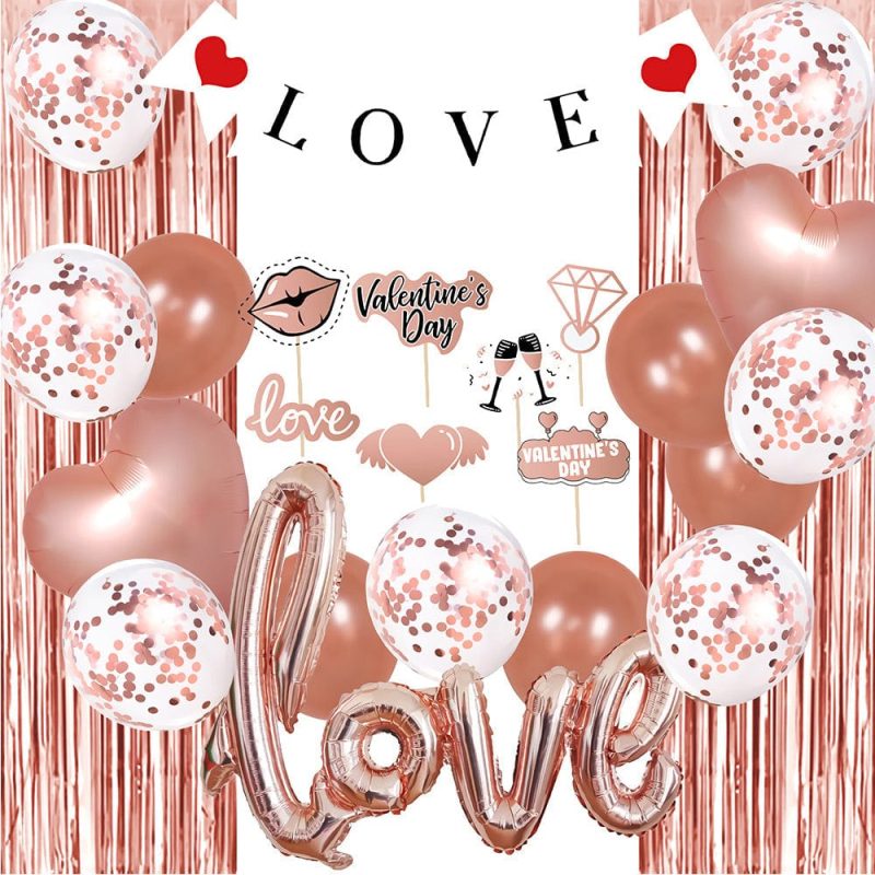 Love Balloon Kits Aluminum Film Balloons Set For Valentines Day Anniversary Wedding Party Decorations Photo Prop