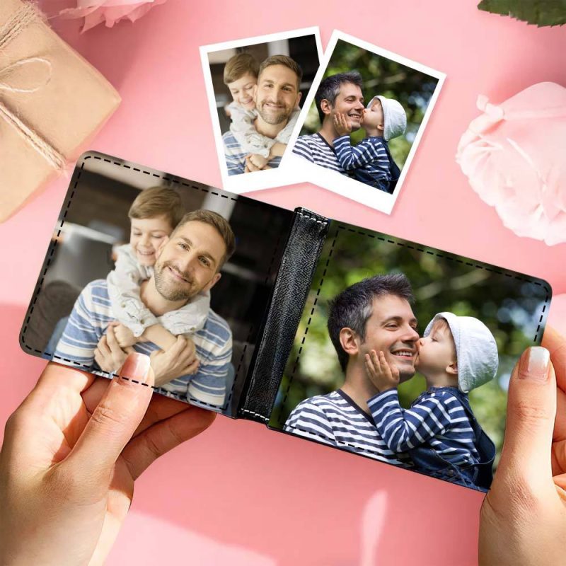 Custom Photo Wallet Gift for Him Personalized Two-sided Photo Wallet Father’s Day Gifts