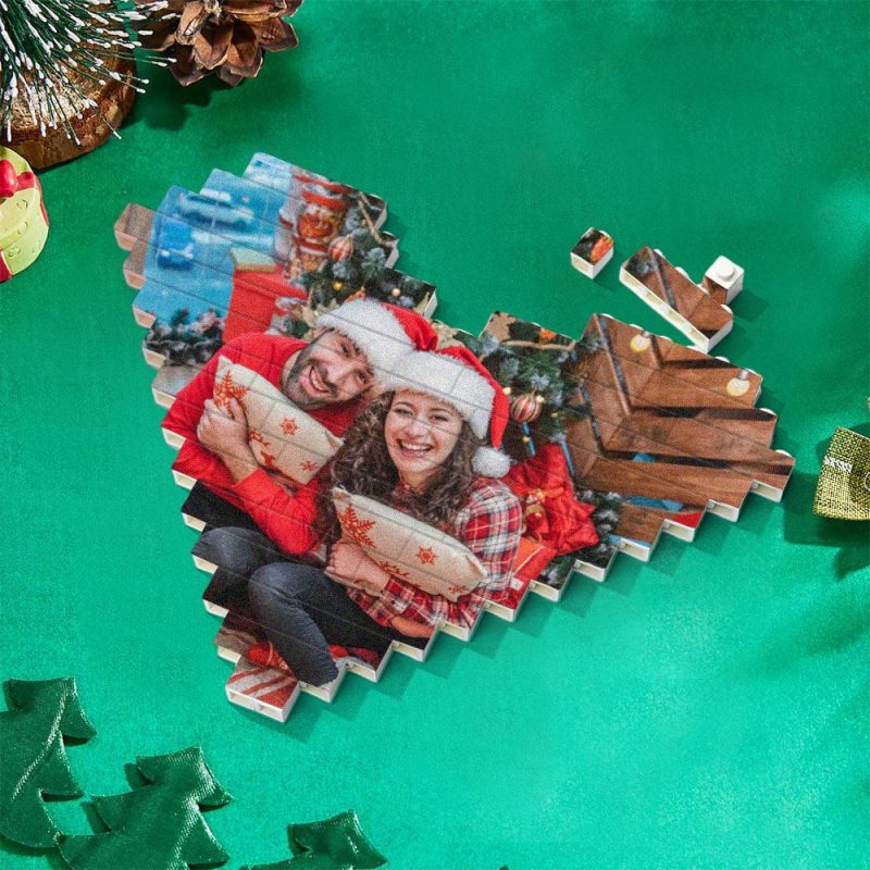 Personalized Building Brick Custom Photo Block Heart Shaped
