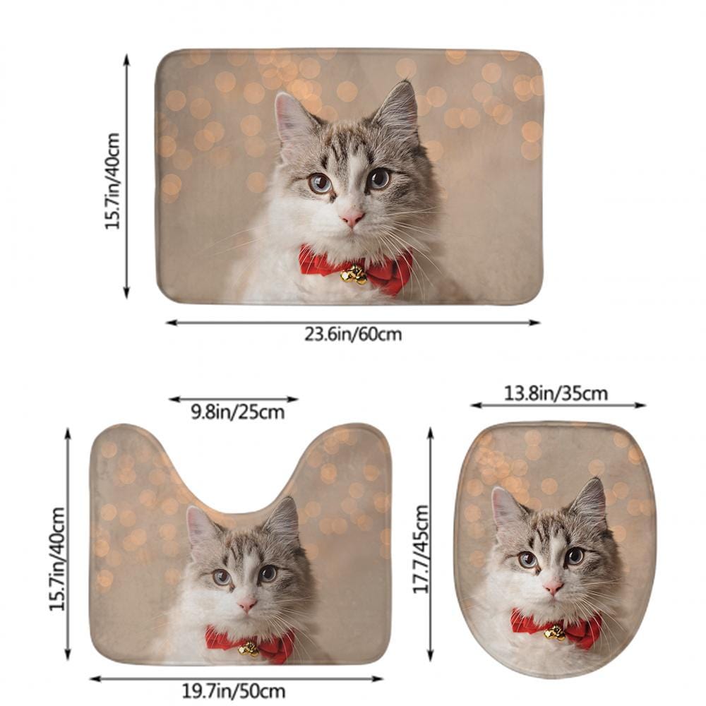 Custom Photo Bathroom Antiskid Pad 3pcs Bathroom Rug Bathroom Gifts - Image 5