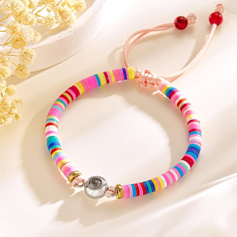 Custom Photo Projection Bracelet Pink Tender Gift for Her - Image 2
