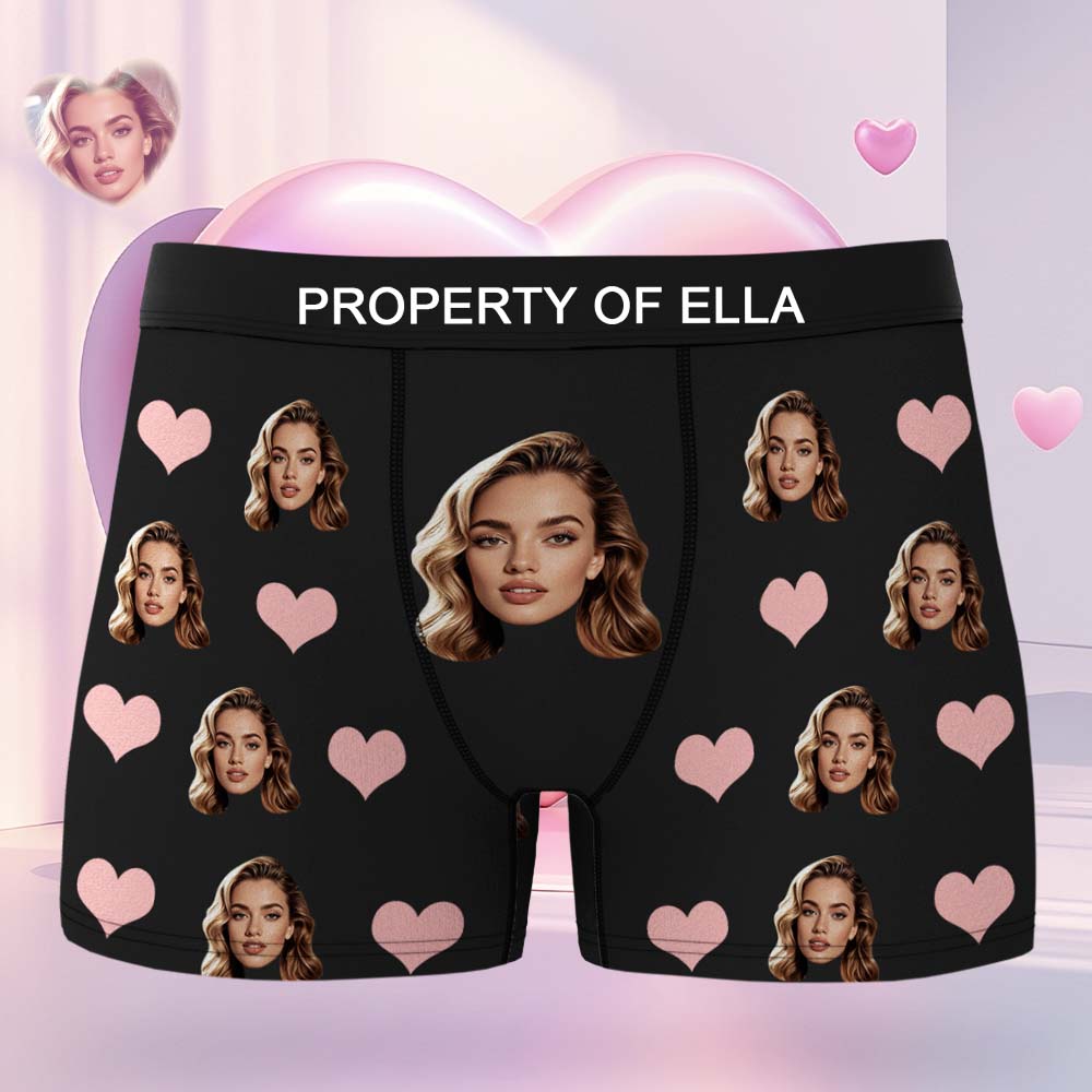 Custom Face Boxer Briefs 3D Online Preview Valentine's Day Gifts for Boyfriend