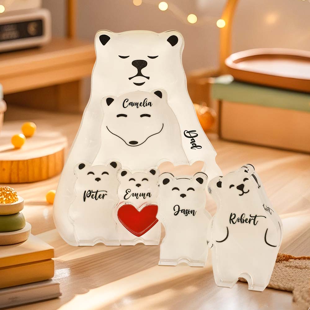 Personalized Bear Puzzle Single Parent Bears Family Block Puzzle Gifts for Mother Father - Image 2