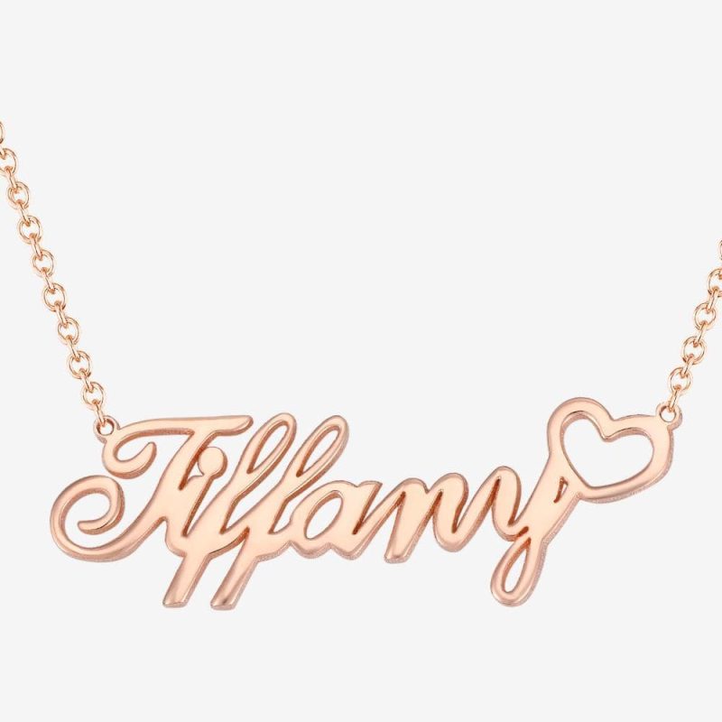 Custom Name Necklace with Little Heart Gifts for Her Valentines Day Gifts