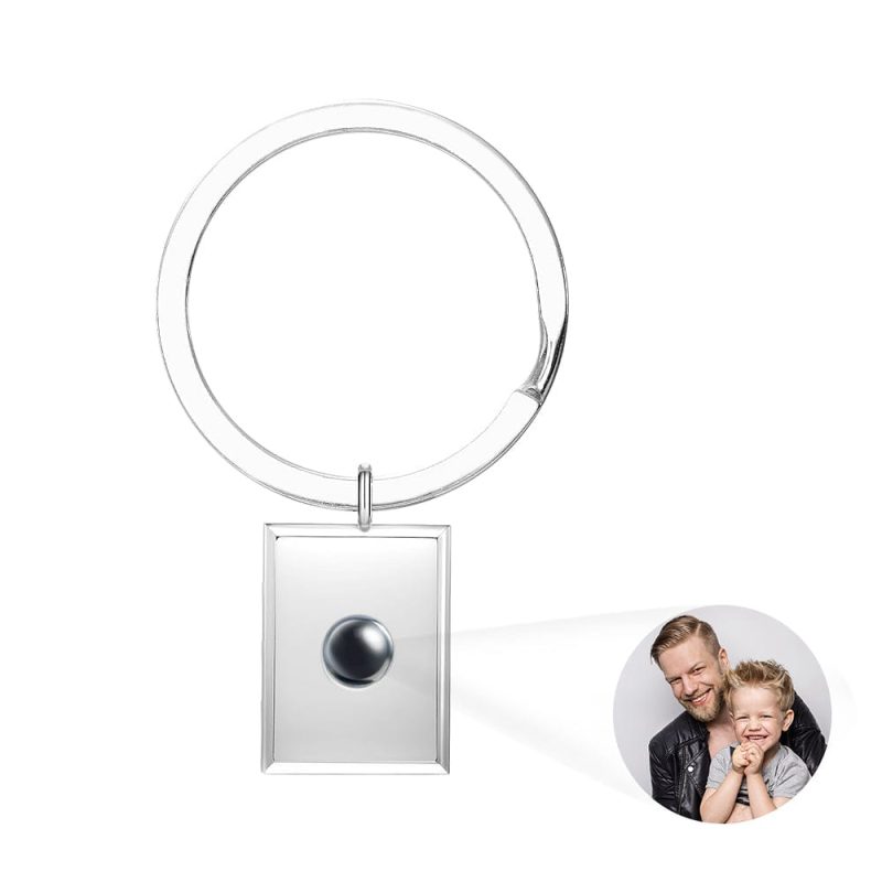 Personalized Photo Projection Keychain Custom Photo Keychain for Dad Father’s Day Gift