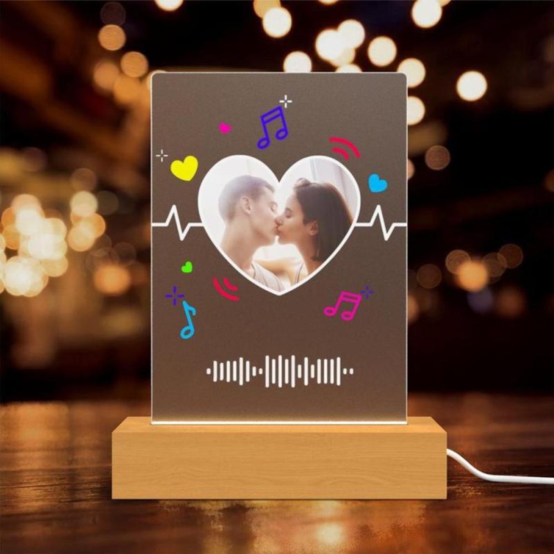 Song Night Light Plaque Music Engraving Night Light Personalized Gifts for Friends