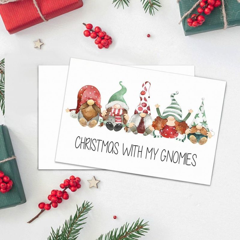 Gnomes Christmas Cards Holiday Card-Horizontal Card