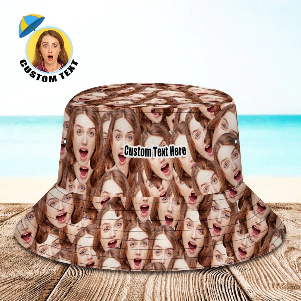 Custom Bucket Hat with Your Face 1&2 Face Unisex Fisherman Cap 6 Size - Image 2