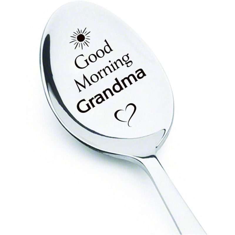 Good Morning Coffee Spoon Stainless Steel Spoon Gift for Grandma