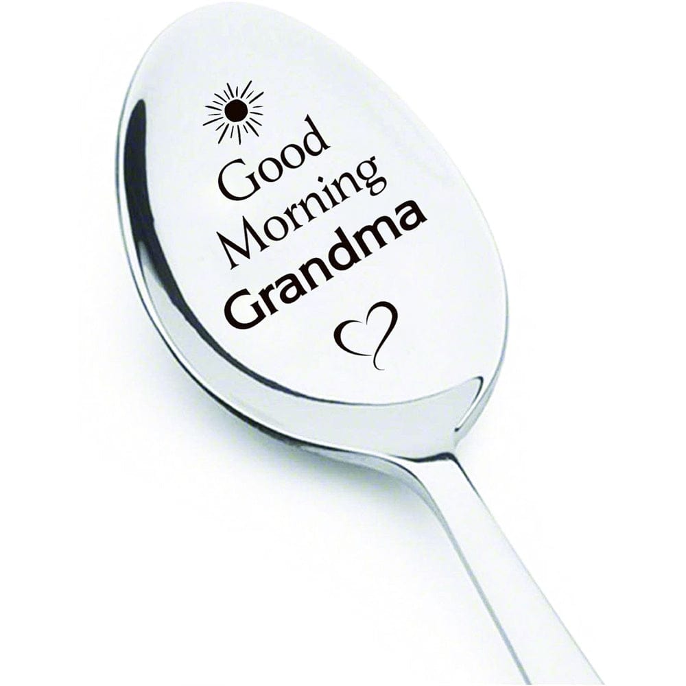 Good Morning Coffee Spoon Stainless Steel Spoon Gift for Grandma
