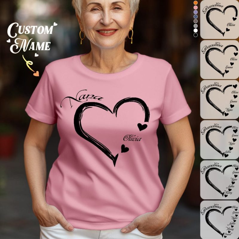 Custom Mama Grandma T-Shirts Personalized Kids Name T-shirt Mother’s Day Gifts