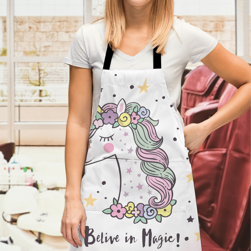 Personalized Apron Belive in Magic Fairy Unicorn Gifts for Her