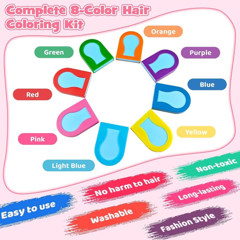 Washable Hair Chalk Set — 8 Colors