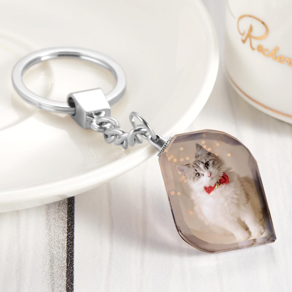 Cat Memorial Gifts Custom Crystal Keychain - Image 2
