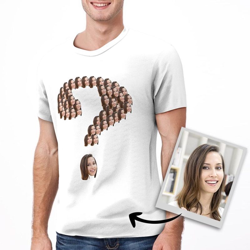 Custom Face Shirt Photo T-shirt Gift For Dad – Question Mark