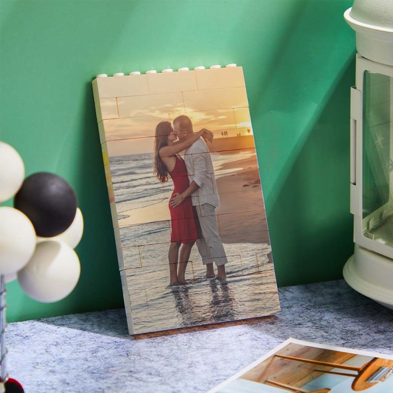 Personalized Brick Rectangle Building Photo Block Spotify Code Custom Text Frame Valentine’s Day Gifts
