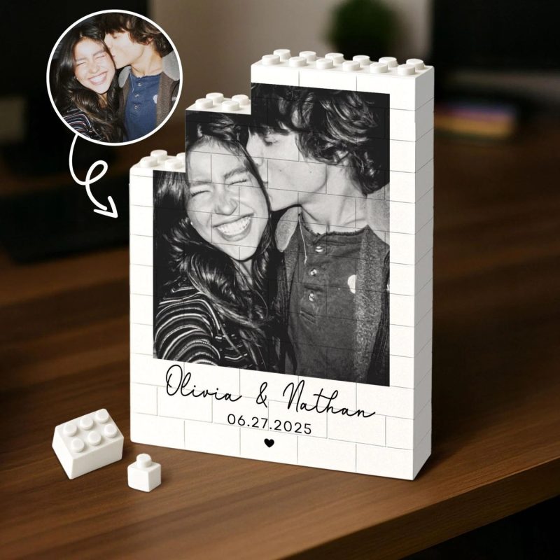 Custom Photo Brick Puzzle Frame – Build Your Love, A Romantic Couple Gift for Valentine’s Day & AnniversariesUS