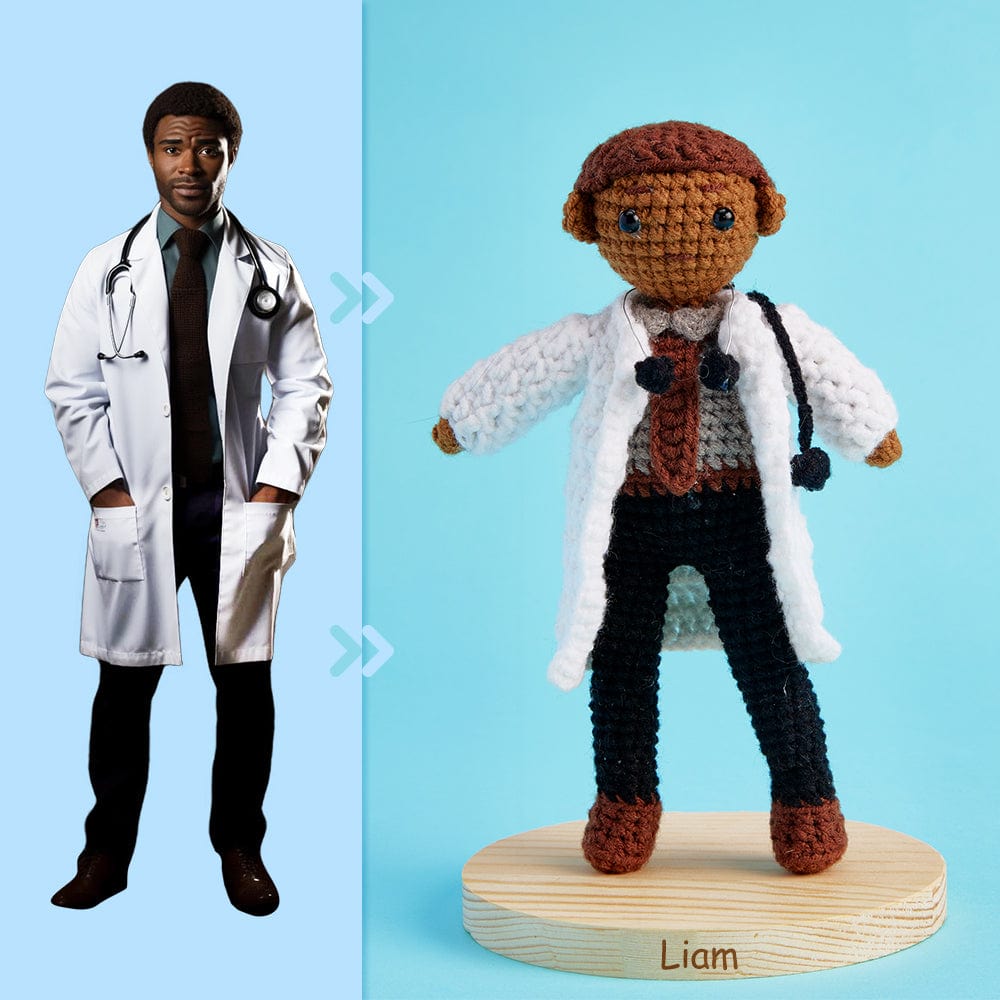 Full Body Customizable 1 Person Custom Crochet Doll Personalized Gifts Handwoven Mini Dolls - Doctor - Image 2