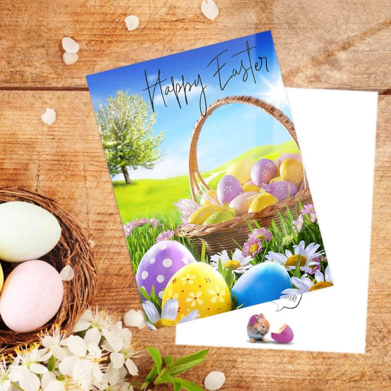Colorful Eggs Easter Card Funny Easter Card For Kids
