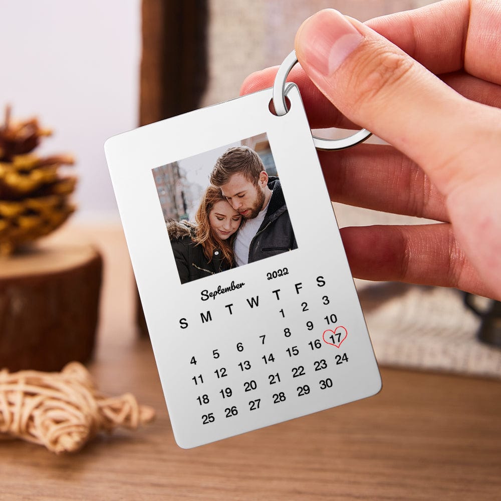 Custom Calendar Keychain Personalized Photo Keychain Gift For Couples - Image 2