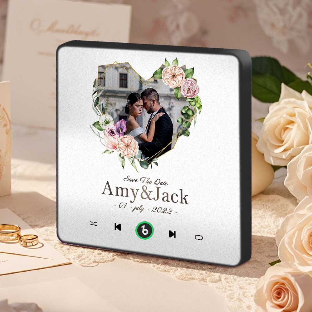Personalized Love Heart Photo Music Fridge Magnet Wedding Gift for Couples Custom Music Magnets Can Play Songs - Image 2
