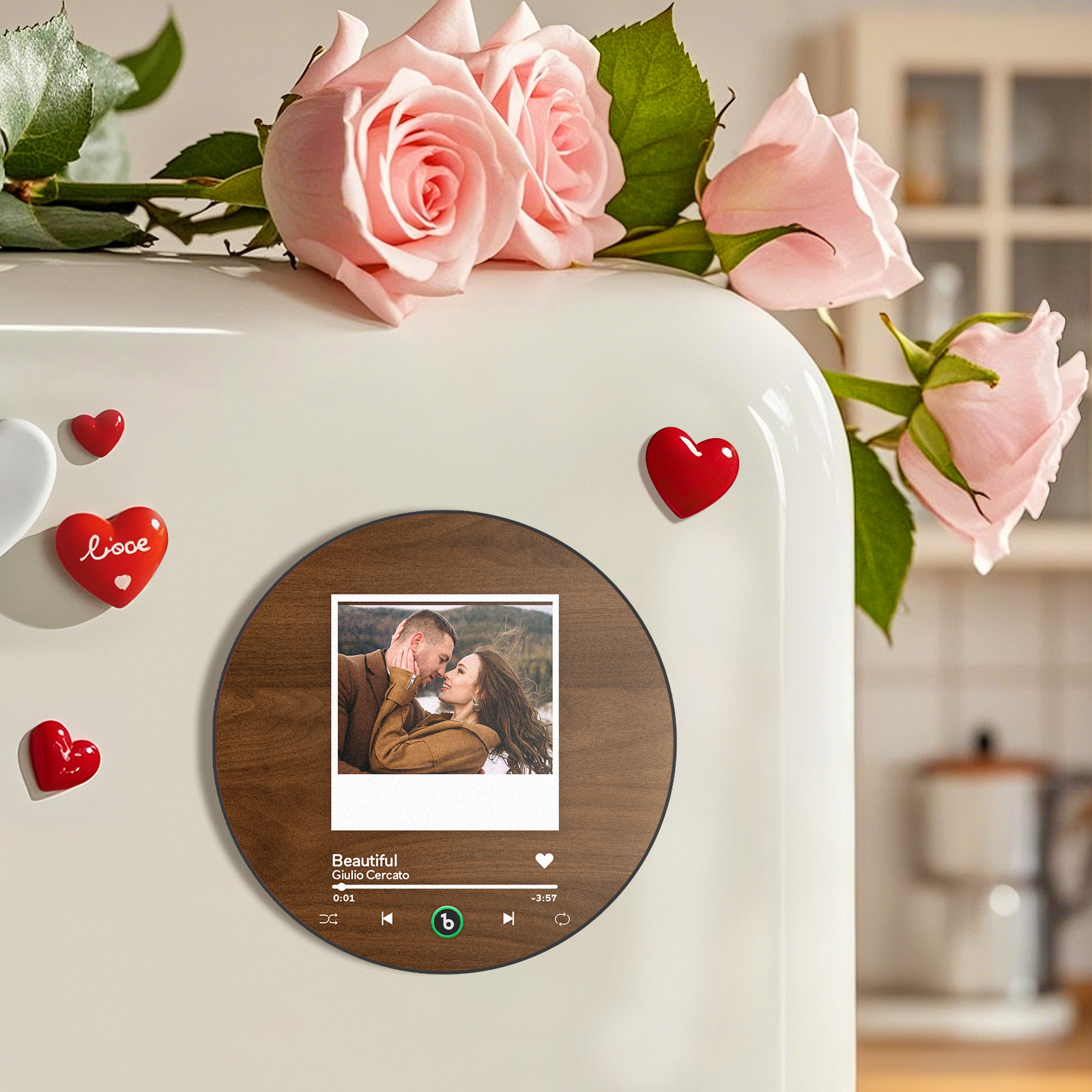 Custom Love Photo Music Fridge Magnet Custom Round Frame Album Fridge Magnet Anniversary Gifts Gifts for Couples - Image 2